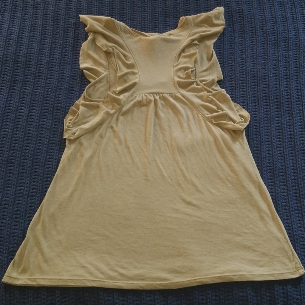 M. Rena Olive Green Racerback Ruffle Tunic Tank - Picture 4 of 4